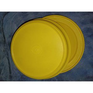 TUPPERWARE Seal N Serve YELLOW bowl with lid 1206 & 1207